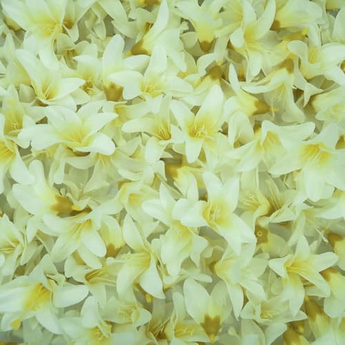 20 Pcs Artificial Lily Flower Head, Light Yellow | Fake Flowers Heads, Simulation Small Lily, DIY Handmade, Wedding Photography Party Home Decoration - color: Light Yellow