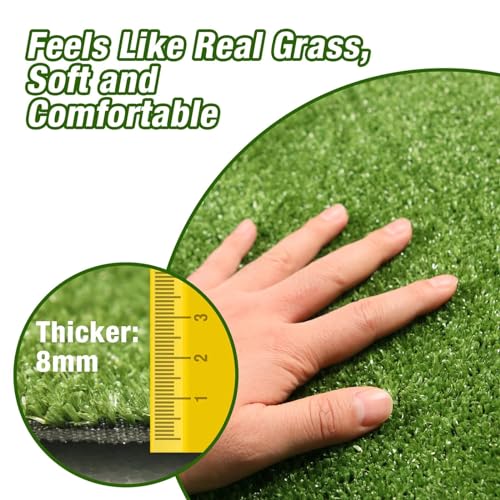 GLOBREEN Artificial Grass Pad for Dogs Potty, 4FTX6FT Pets Fake Grass Pee Pads, Turf Grass Rug Patio Balcony Yard Indoor Outdoor Use - size: 4FTX6FT