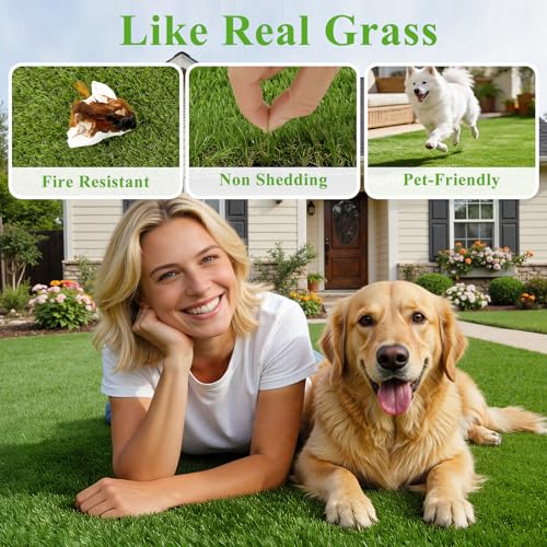 HEBE Artificial Grass Turf Rug 2'x10', Fake Grass Mat with Drainage Holes | Washable Reusable Turf Carpet Runner Dog Pee Grass Pads for Dogs Potty, Lawn, Balcony, Indoor Outdoor - size: 2' x 10'