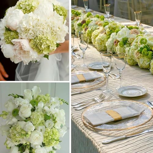 100 Pcs Faux Green Hydrangea Artificial Flowers Bulk, Fake Silk Hydrangea Flowers Heads with Stems for Wedding Decorations Garden Party Baby Shower Porch Home Decor Table Centerpieces - color: Green, size: 100 Pcs