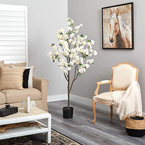 Nearly Natural 6ft. Cherry Blossom Artificial Tree - color: White