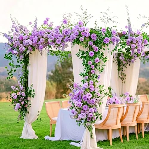 Rose Artificial Flowers Velvet Bouquet with Long Stem Real Touch Fake Roses Florals for Bridal Wedding Bouquet Party Arrangement Centerpiece Decorations (36, Light Purple) - color: Light Purple