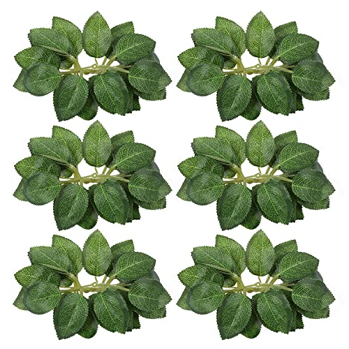 Fake Leaves for Roses Decorations, 200pcs Bulk Green Rose Leaves with Stems for DIY Wedding Bouquets Centerpieces Party Decorations Rose Vine Wreath Garlands Supplies - color: 200pcs Green