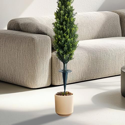 Artificial Pine Trees (3 feet Tall) 2 Pieces, with Ground Stakes Suitable for Both Outdoor and Indoor use, Imitation Pine Shrub Plants, Highly Realistic Plants, for Front Door Decoration, Garden