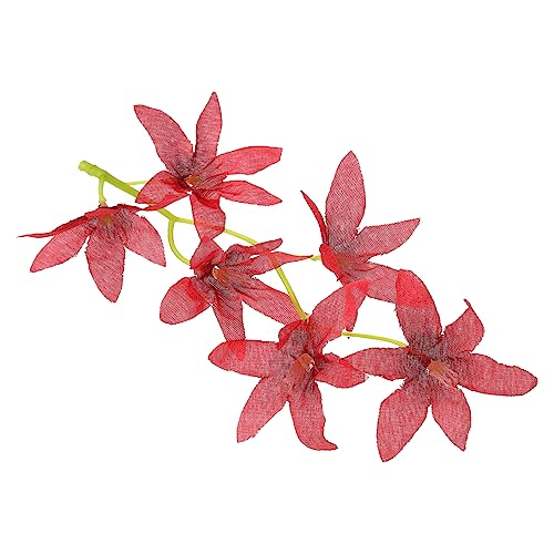 PATIKIL 7 Inch Artificial Orchid Flower, 24 Pcs Floating Candles Simulation Flower Cylinder Vase Fillers for Home Wedding Decoration, Red - color: Red