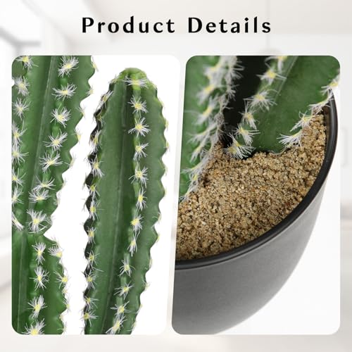 DILATATA Tall Fake Cactus Plant 27.5 inch Large Artificial Cactus Tree 'Candelabra Cactus' Faux Cactus Desert Plants Big Fake Cacti for Home Garden Office Decor - color: Pilosocereus Robinii