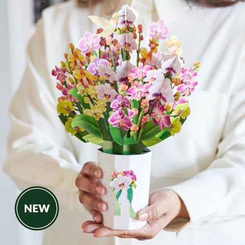 Lovepop Orchid Bouquet, 12 x 8.5 Pop Up Flowers - color: Orchid Bouquet
