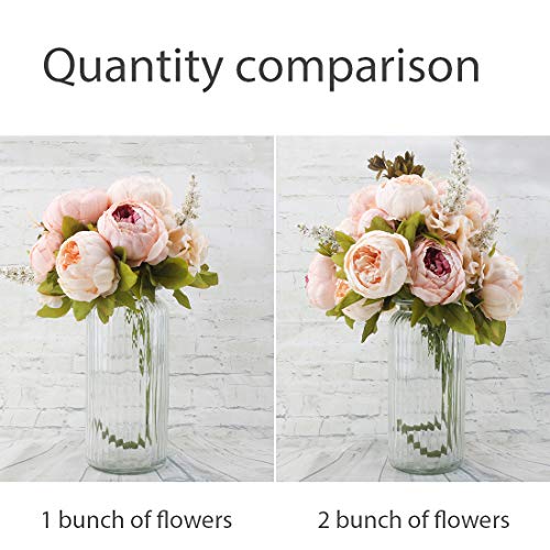 Silk Peony Bouquet Vintage Artificial Peonies Flower for Home Wedding Party Decor (1pcs, Light Pink) - color: Light Pink