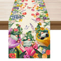 XCHI Tulips Gnomes Flowers Spring Table Runner Summer Table Decoration for Party Home Kitchen Dining Holiday Decor 13x108 Inch - size: 13x108 Inch