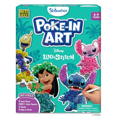 Skillmatics Poke-in Art - Lilo & Stitch Characters, Mess-Free Fun for Kids, DIY Wood Craft Kits, Creative Activity, Gifts for Girls & Boys Ages 4, 5, 6, 7, 8, 9 - style: 5. Disney's Lilo & Stitch