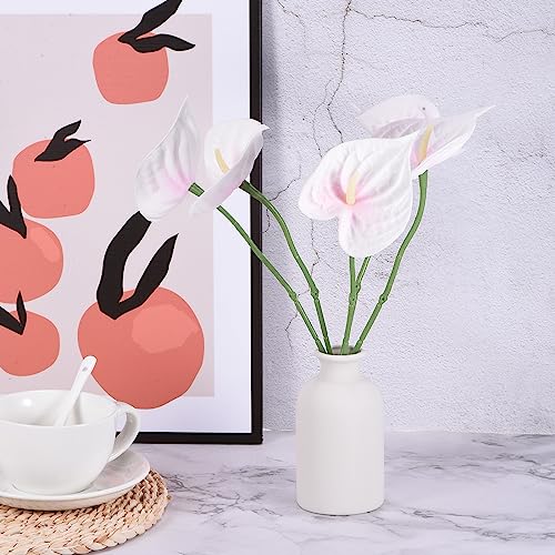 PATIKIL 13" Artificial Anthurium Lily Flowers, 10 Pack Permanent Flower Floral Arrangements Bouquet for Home Decor Bridal Wedding Festival Party, Pink White - color: Pink White