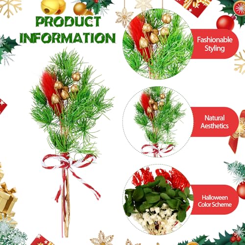 10/12/24/36 Pack Mini Dried Flowers for Vase Christmas in July Wedding Various Mini Bouquet Dried Small Wildflowers Natural Flowers Bulk for Crafts DIY Decor (12, Christmas Color) - size: Christmas Color