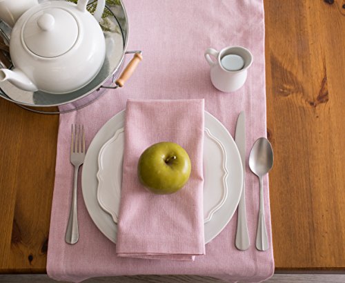 DII Chambray Kitchen, Tabletop Collection, Rose, 14x108 Table Runner - color: Rose, size: 14x108" Table Runner