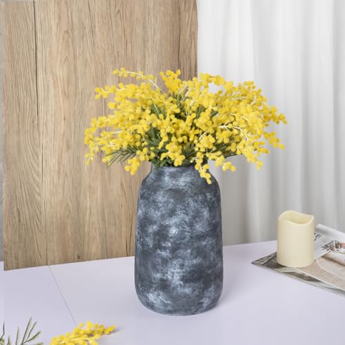 Briful Ceramic Flowers Vase Home Decor, Kitchen Dining Farmhouse Table Vases, Rustic Vintage Living Room Bathroom Bedroom Decorations for Office Coffee Desk Fireplace Shelf Mantel (9.6” Tall) - color: Lightslategray, size: 9.6 Inch