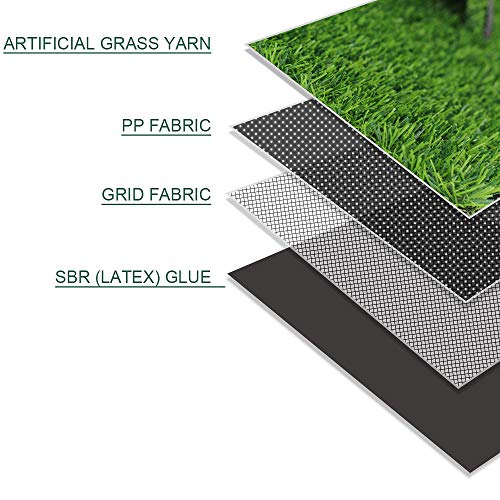 Artificial Grass Turf Lawn-1 x 25 Feet, 0.7" Indoor Outdoor Garden Lawn Landscape Synthetic Grass Mat Fake Grass Rug - size: 1 x 25 Feet
