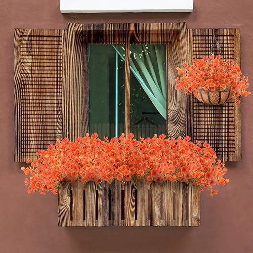 Artificial Flowers for Outdoors 12 Bundles Realistic Faux Plants UV Resistant Fake Silk Daisy with Eucalyptus for Boxwood Planter Patio Porch Outside Fall Thanksgiving Autumn Decoration(Fall) - color: Fall
