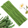ZOENHOU 300 PCS 16 Inch 14 Gauge Floral Wire, Green Floral Stem Crafting Wire for DIY Crafts, Flower Making Supplies Florist Arrangements and Decorations