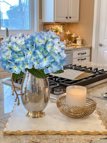 DILATATA Blue Fake Hydrangeas Real Touch Hydrangea Flowers 26" Large Artificial Hydrangea Flowers Silk Hydrangea for Wedding Bouquet, Home, Party, Store, 3pcs - color: Day Sky Blue, size: 3PCS