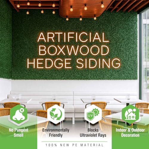 KASZOO 12 Pack 20"x20" Grass Wall Panels - Artificial Boxwood Panels for Greenery Wall Backdrop, Faux Greenery Grass Wall for Fence, Balcony, Patio, Home Decor, Outdoor Privacy Panels, 33 Sq. Ft. - size: 12 Pack, 20in x 20in