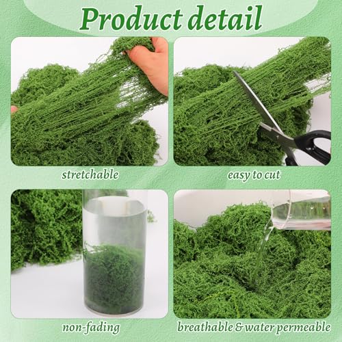 Fake Moss for Crafts 39" x 39" Faux Moss Mat with Base Fabric for Plants and100g Decorative Artificial Moss Green Faux Grass for Planters Crafts DIY Fairy Garden(Dark Green) - color: Dark Green