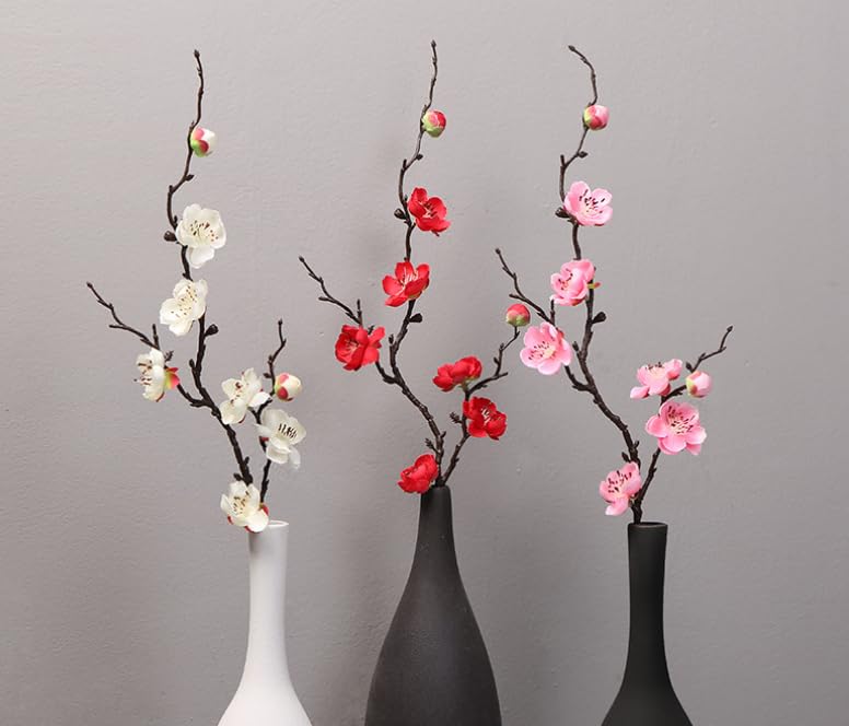 Rikyo 100 Artificial Silk Cherry Blossom Flower Heads Spring Fake Plum Blossom Peach Blossom,Vase Fillers,Corsages for Wedding Decor,Nursery Wall,Archway Wreath Garland Cake Ornaments (Yellow) - color: Yellow
