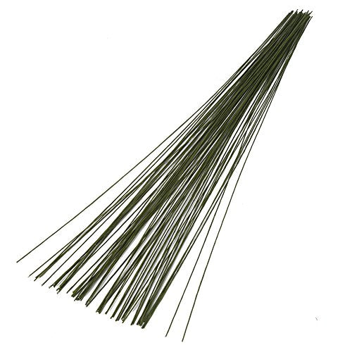 DECORA 26 Gauge Dark Green Floral Wire for Flower Wrap16 inch,50/Package - color: Dark Green