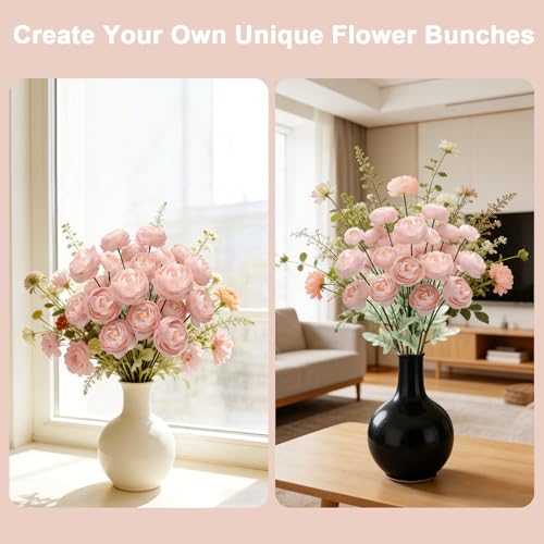 Artificial Silk Peony Fake Flowers,6PCS Artificial Faux Peonies Bulbs with 24 Silk Heads for Indoor Outdoor DIY Bouquets Wedding Centerpieces Home Decoration - color: Blush Pink