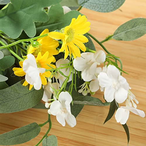 H&W 2pcs Small Size Artificial Wedding Arch Flowers for Wedding Sign, Floral Swag Dusty Decor for Reception Ceremony Backdrop Sweetheart Table （Sunflower） - color: Sunflower