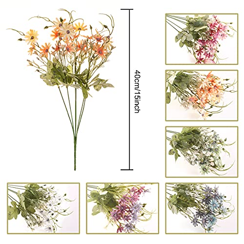 Artificial Flowers Wildflowers Silk Daisy Spring Fake Daisies Decoration Summer UV Resistant Colorful Mixed Bundles Faux Greenery Outdoor Plant Stem Filler for Home Decor Indoor Floral Arrangements - color: Multi Color