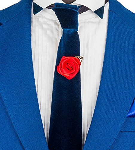 Flairs New York Gentleman's Essentials Premium Handmade Flower Lapel Pin Boutonniere - color: Blush Pink [Rose Gold Leaf]