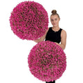 365 Curb Appeal 23" XL Topiary Balls (Hot Pink, 2 Faux Topiary Balls (4 Halves)) - color: Hot Pink, size: 2 topiary balls (4 halves)