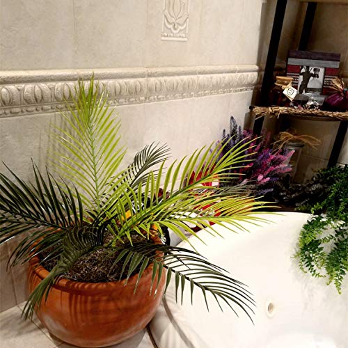 PASYOU Artificial Palm Tree 1Pack, Fake Plants Plastic Greenery Tropical Shrubs Faux Leaves for Home Indoor Outdoor Decor Garden DIY Basket Planter Filler Wedding Party Decoration Ornaments - color: Palm Tree- 1 Pcs