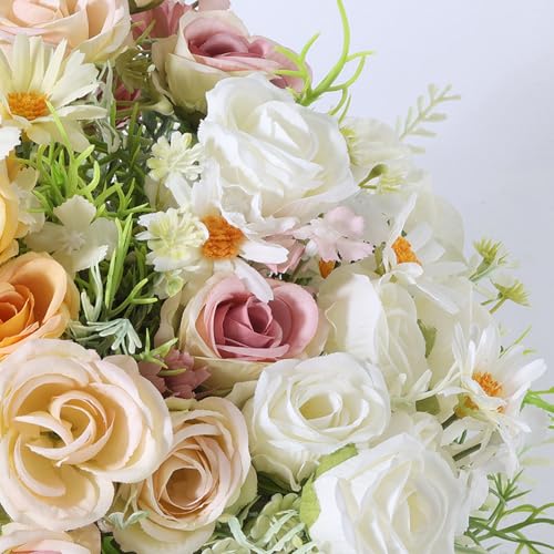 Artificial Flowers 3 Pack Artificial Fake Flowers Bouquet Wedding Bouquets Decorations Plastic Floral for Party Home Décor - color: Mixed-1