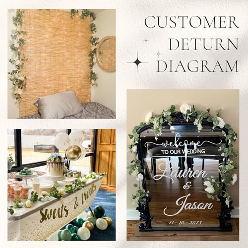 Der Rose 2 Pcs 13FT Artificial Floral Garland, Champagne Rose Flower Garland for Backdrop Wedding Arch Flowers Backdrop Eucalyptus Greenery Garland - color: Champagne 2 Pcs