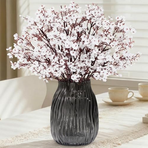 Lifewit Baby’s Breath Artificial Flowers, Silk Gypsophila Faux Floral Stems for Wedding Bouquets, Home Decor, Centerpieces, DIY Arrangements, Farmhouse & Party Decorations (White, 10 Bundles) - color: White