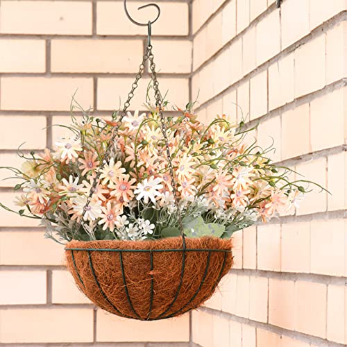 Artificial Flowers Wildflowers Silk Daisy Spring Fake Daisies Decoration Summer UV Resistant Colorful Mixed Bundles Faux Greenery Outdoor Plant Stem Filler for Home Decor Indoor Floral Arrangements - color: 02 Champagne
