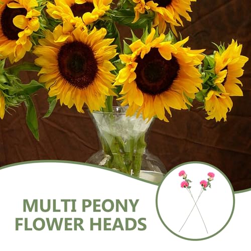 6pcs Artificial Peony Flower Picks Rose Red Flower Bunch Decor for Wedding Centerpieces Home Table Vase Decorations