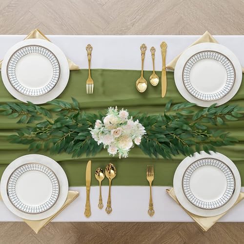 BSMYBO 24pcs Artificial Italian Ruscus Greenery Stems Picks 22" Faux Silk Greenery Filler Plant for Vase Green Willow Leave Branches for Table Centerpieces, Wedding Arch Backdrop, Floral Arrangement - color: Green