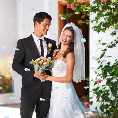 SITUMEIZI 1500PCS Blue Rose Petals Silk Rose Petals for Romantic Night for Her Set Valentine,Wedding,Party,Proposal Anniversary Decorations# - color: Blue#, size: 1500