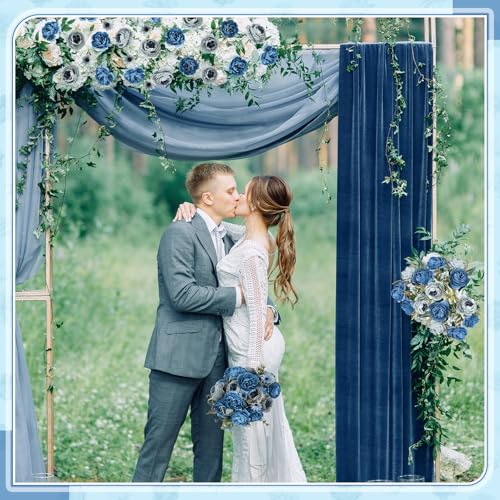 8 Pcs Artificial Peony Silk Flowers Fake Peonies Vintage Wedding Bouquets Faux Flowers for Bride Wedding Home Birthday Arrangement Table Decoration