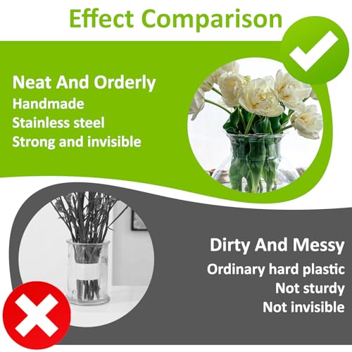 3PCS Flower Arrangement Holder, Flower Frogs for Arrangements Vase Floral Grid Stainless Steel Reusable Florist Supplies Easy Arranger Organizer for Vase Bouquets Fixation Plant Flowers Inserts