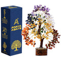 7 Chakra Tree of Life Crystal Tree | 300 Natural Gemstone Beads | Healing Crystal Tree for Housewarming, Positive Energy, Money & Good Luck | Birthday Gift for Women, Men, Mom, Sister & Friends - color: #3 Seven Chakra Golden Wire Tree (300 Beads)