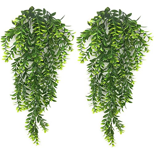 Artificial Vine, Fake Hanging Plants Plastic Leaf Ivy Greenery Christmas Garland Faux Vines Grass Flowers Leaves Home Garden Outdoor Indoor Party Wedding DIY Bedroom Wall Decor Decoration Green 2 Pack - color: Leaf Vines/ 2 Pack