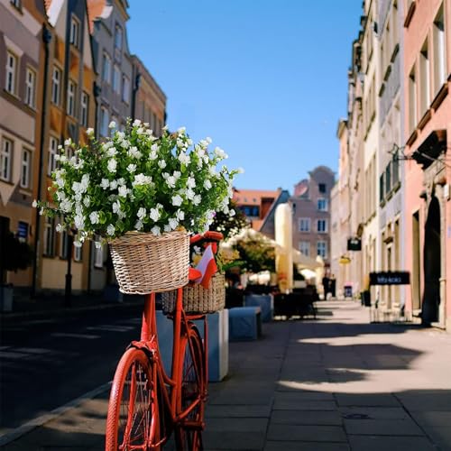 Outdoor Artificial Flowers, Outdoor Faux Plants UV Resistant hrubs,Faux Flower for Indoor Outdoor Planters Spring Summer Window Boxes Decoration (A-White, 12 PCS) - color: A-white