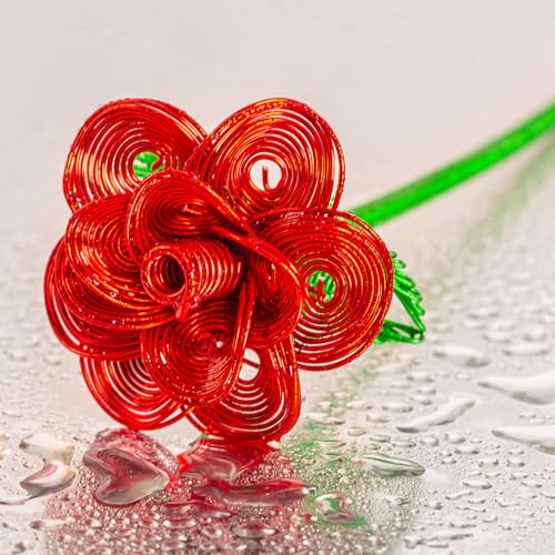 ZffXH Artificial Flowers Metal Bouquet Roses Flower,6Pcs Silver Black Fake Rose,Aluminum Armature Crafted Waterproof,Office Hotel Table Decor,Mother's Day Valentine’s Day Girl's Birthday Party - color: 6 Pcs Silver Black