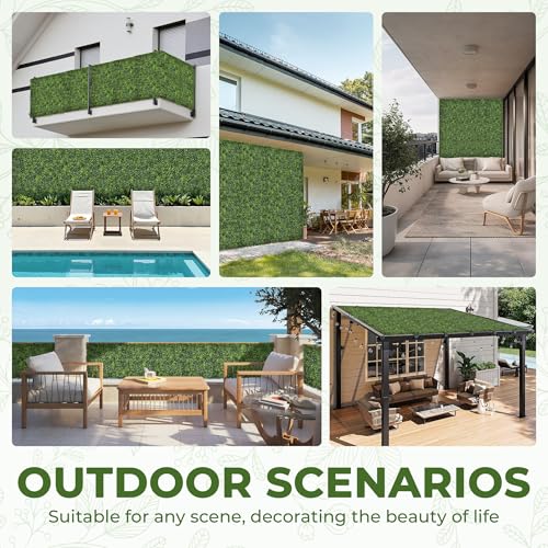 Artificial Grass Wall Panel Screen: 20"x20" 12P (33.5 sqft) UV-Anti Faux Boxwood Panels for Indoor Outdoor Green Wall Decor, Privacy Fence, Patio, Balcony, Party Backdrop - size: 20"x20" 12P