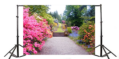 AOFOTO 7x5ft Beautiful Spring Flowers Photography Studio Backdrop Garden Landscape Background Wedding Lovers Girl Kid Woman Adult Lady Artistic Portrait Photoshoot Props Video Drape Wallpaper - size: 7x5ft