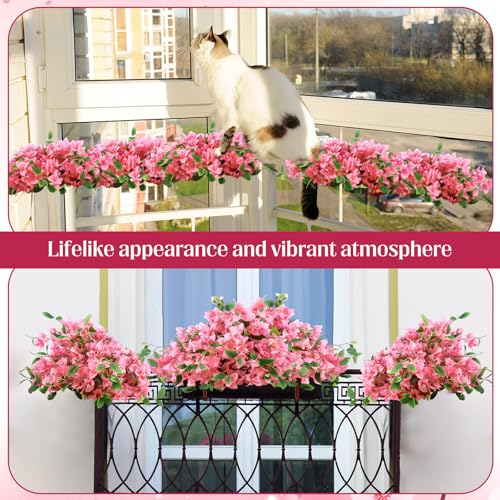 30 Pcs Artificial Faux Bougainvillea Fake Flower Silk Bougainvillea Branches UV Resistant Outdoor Indoor Decoration for Wedding Home Centerpieces Outside Decor (Pink) - color: Pink