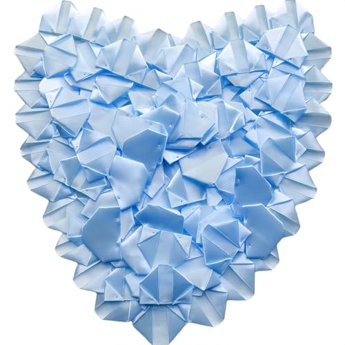 100 Count Premade Ribbon Petals for DIY Eternal Roses, Craft Your Own Forever Flower Bouquet for Wedding, Valentine's Day - color: 100 Pcs Light Blue