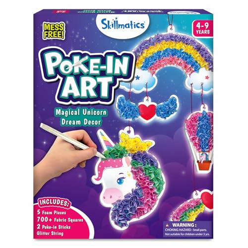 Skillmatics Poke-in Art - Magical Unicorn Dream Decor, Mess-Free Fun for Kids, DIY Wood Craft Kits, Screen-Free Activity, Gifts for Ages 4, 5, 6, 7, 8, 9 - style: 4. Unicorn Dream Décor